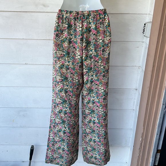 See by Chloe Floral-Print Wide-Leg Mid-Rise Silk-Crepe Trousers, 36/Small - Picture 8 of 10